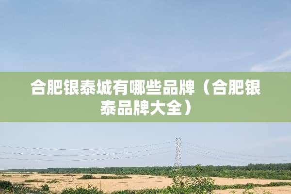 合肥银泰城有哪些品牌（合肥银泰品牌大全）