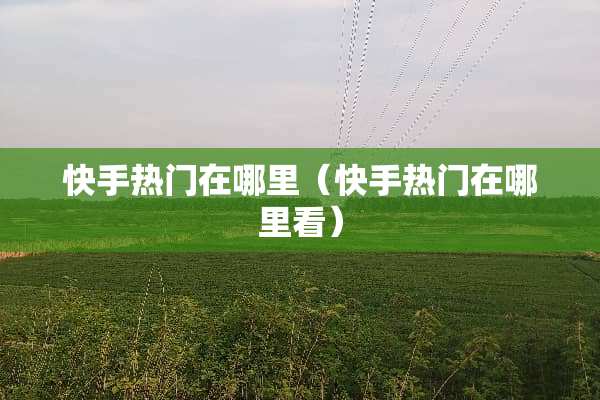 快手热门在哪里（快手热门在哪里看）
