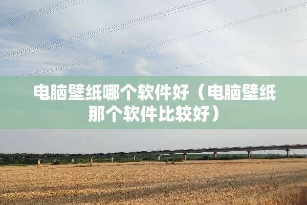 电脑壁纸哪个软件好（电脑壁纸那个软件比较好）