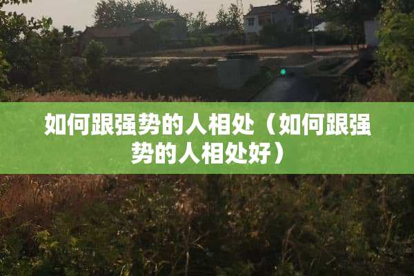 如何跟强势的人相处（如何跟强势的人相处好）