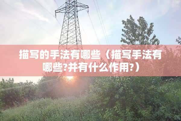 描写的手法有哪些（描写手法有哪些?并有什么作用?）