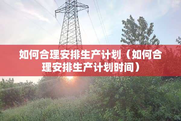 如何合理安排生产计划（如何合理安排生产计划时间）