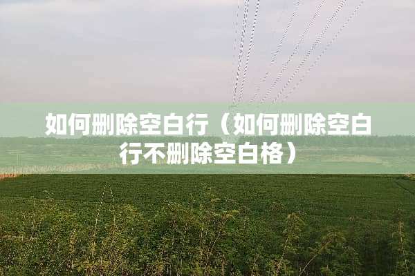 如何删除空白行（如何删除空白行不删除空白格）
