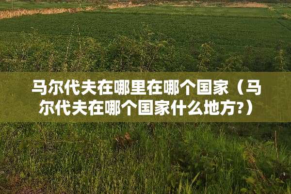 马尔代夫在哪里在哪个国家（马尔代夫在哪个国家什么地方?）