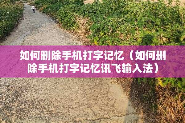 如何删除手机打字记忆（如何删除手机打字记忆讯飞输入法）