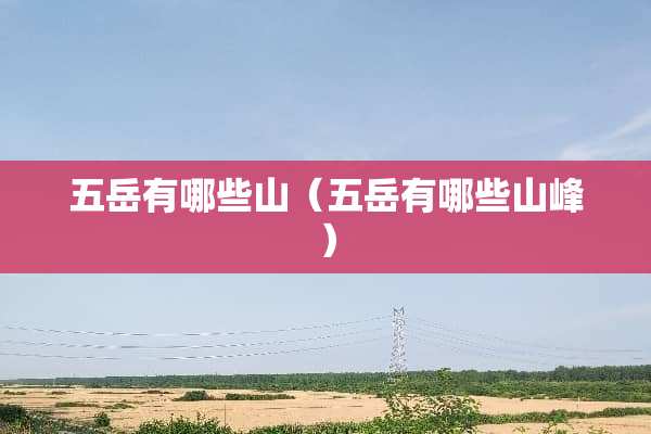 五岳有哪些山（五岳有哪些山峰）