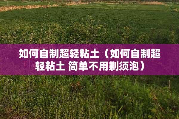 如何自制超轻粘土（如何自制超轻粘土 简单不用剃须泡）