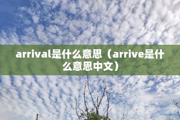 arrival是什么意思（arrive是什么意思中文）