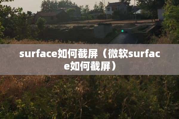 surface如何截屏（微软surface如何截屏）