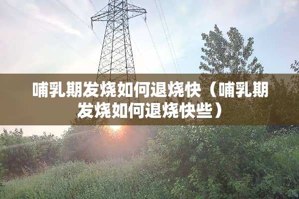 哺*期发烧如何退烧快（哺*期发烧如何退烧快些）