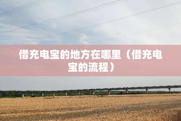 借充电宝的地方在哪里（借充电宝的流程）