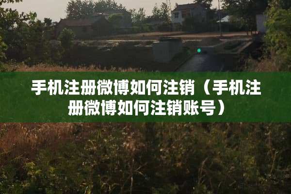 手机注册微博如何注销（手机注册微博如何注销账号）