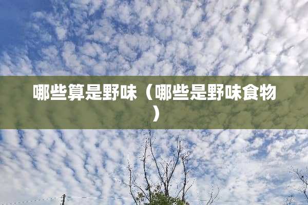 哪些算是野味（哪些是野味食物）