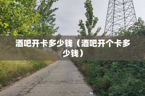 酒吧开卡多少钱（酒吧开个卡多少钱）