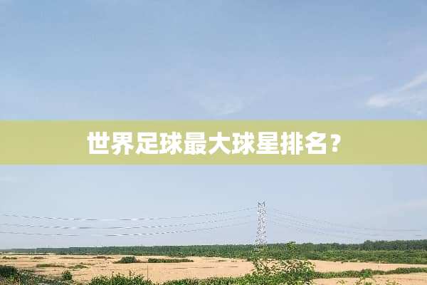 世界**最大球星排名？