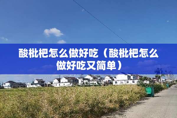 酸枇杷怎么做好吃（酸枇杷怎么做好吃又简单）