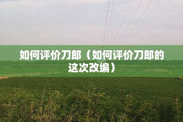 如何评价刀郎（如何评价刀郎的这次改编）