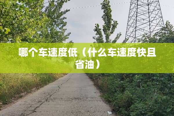 哪个车速度低（什么车速度快且省油）