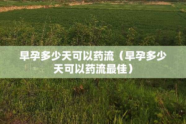 早孕多少天可以药流（早孕多少天可以药流最佳）