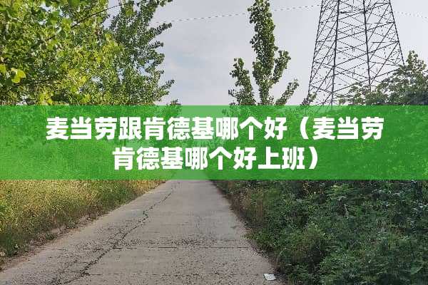 麦当劳跟肯德基哪个好（麦当劳肯德基哪个好上班）