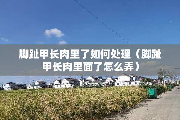脚趾甲长肉里了如何处理（脚趾甲长肉里面了怎么弄）