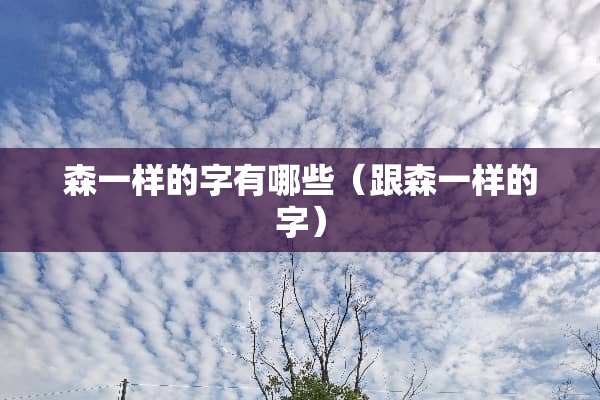 森一样的字有哪些（跟森一样的字）