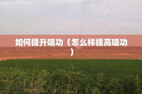 如何提升唱功（怎么样提高唱功）