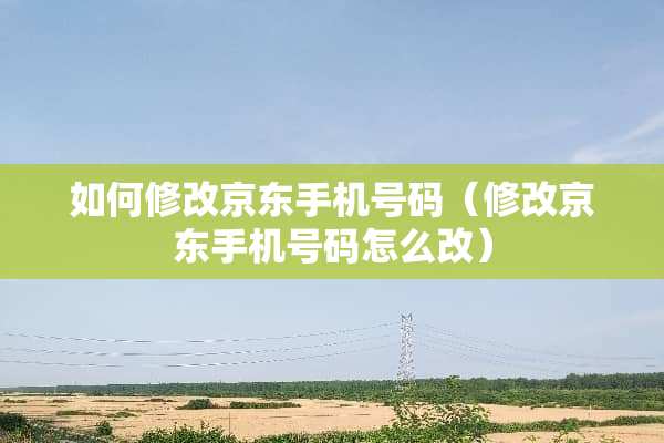 如何修改京东手机号码（修改京东手机号码怎么改）