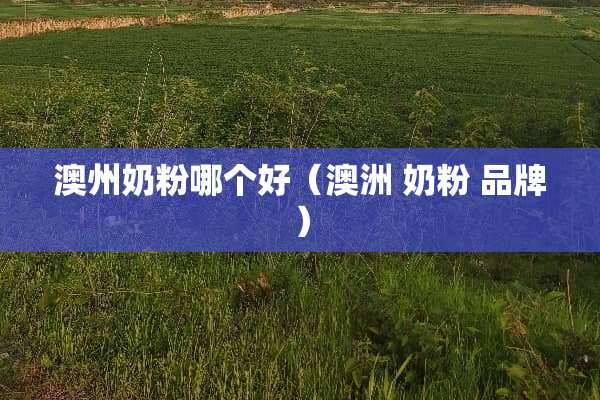 澳州奶粉哪个好（澳洲 奶粉 品牌）