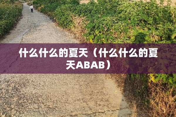 什么什么的夏天（什么什么的夏天ABAB）