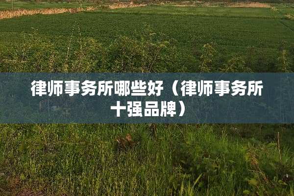 律师事务所哪些好（律师事务所十强品牌）