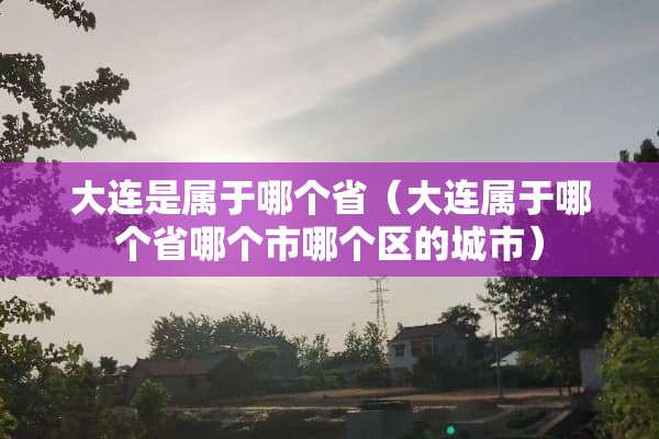 大连是属于哪个省（大连属于哪个省哪个市哪个区的城市）