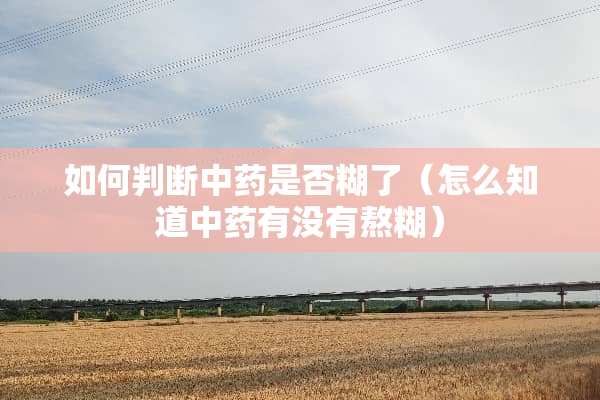 如何判断中药是否糊了（怎么知道中药有没有熬糊）