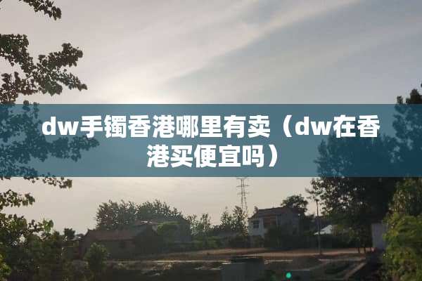 dw手镯香港哪里有卖（dw在香港买便宜吗）