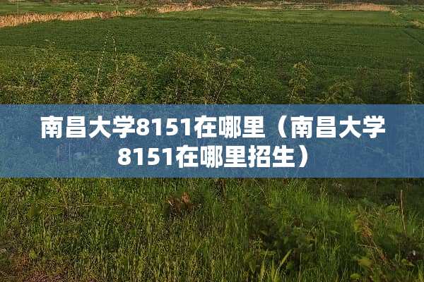 南昌大学8151在哪里（南昌大学8151在哪里招生）