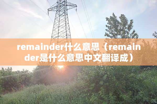 remainder什么意思（remainder是什么意思中文翻译成）
