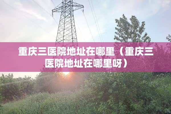重庆三医院地址在哪里（重庆三医院地址在哪里呀）