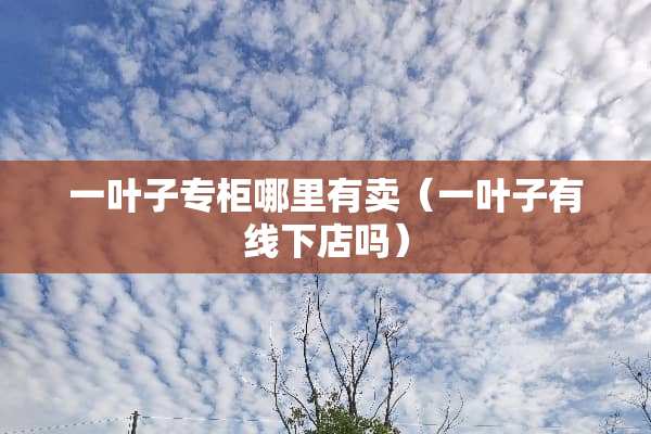 一叶子专柜哪里有卖（一叶子有线下店吗）
