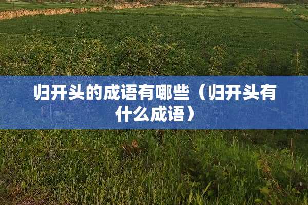 归开头的成语有哪些（归开头有什么成语）