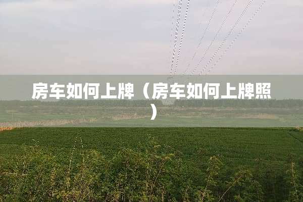 房车如何上牌（房车如何上牌照）