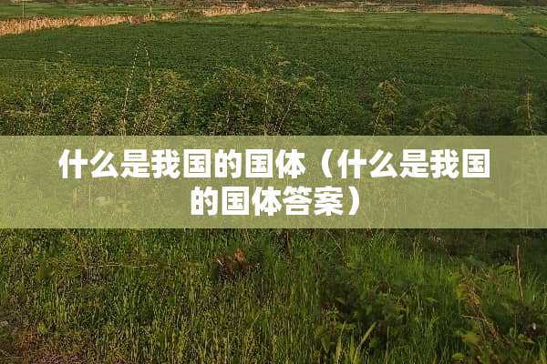 什么是我国的国体（什么是我国的国体答案）