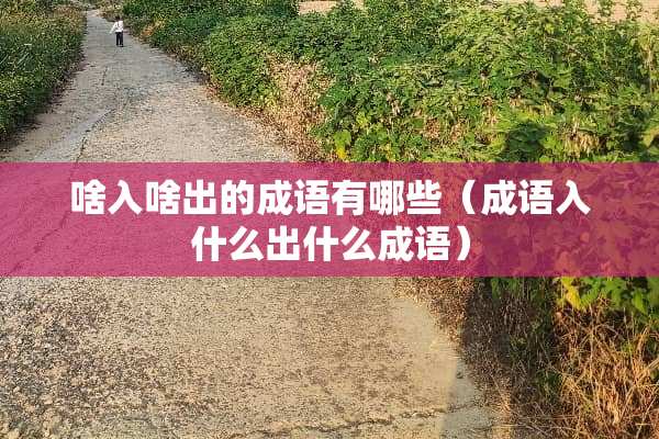 啥入啥出的成语有哪些（成语入什么出什么成语）