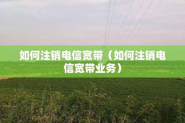 如何注销电信宽带（如何注销电信宽带业务）
