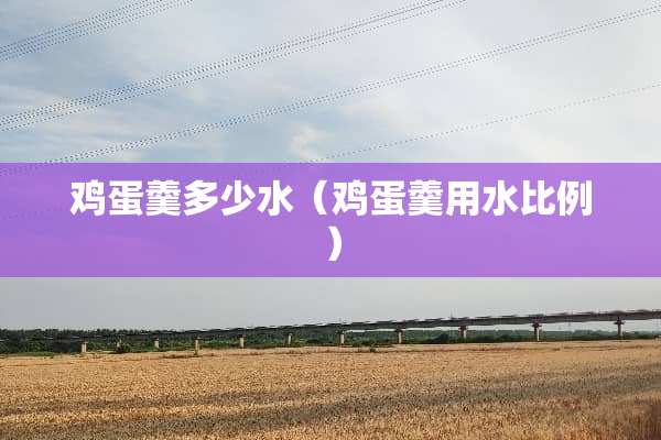 鸡蛋羹多少水（鸡蛋羹用水比例）
