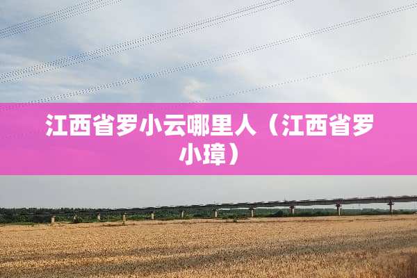 江西省罗小云哪里人（江西省罗小璋）