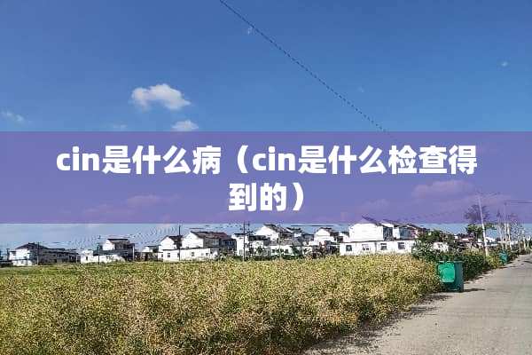 cin是什么病（cin是什么检查得到的）