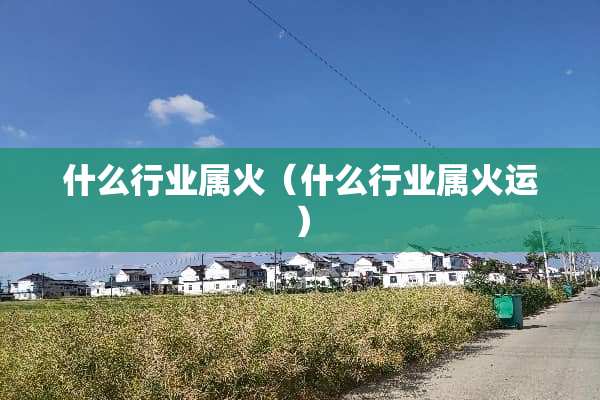 什么行业属火（什么行业属火运）