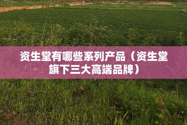 资生堂有哪些系列产品（资生堂旗下三大高端品牌）