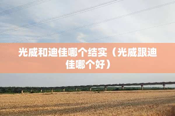 光威和迪佳哪个结实（光威跟迪佳哪个好）