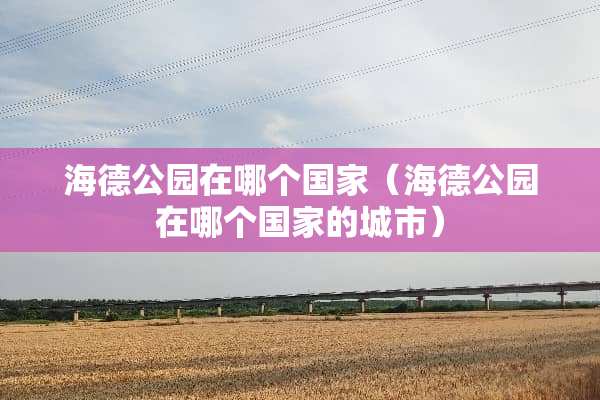 海德公园在哪个国家（海德公园在哪个国家的城市）